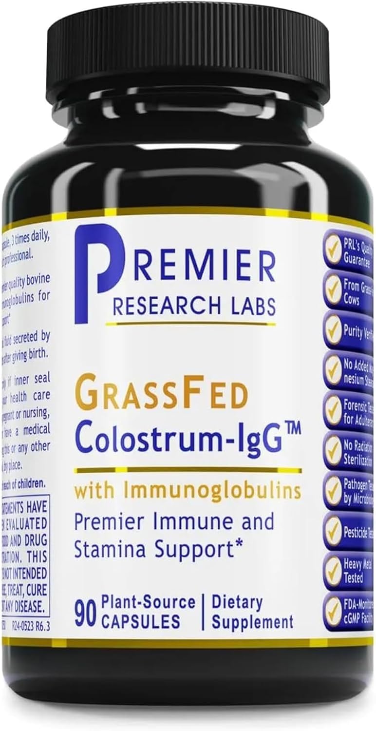 Premier Research Labs Colostrum-IgG - Grass Fed Bovine Colostrum for Immune Support & Gut Health - 90 Capsules - görsel 1