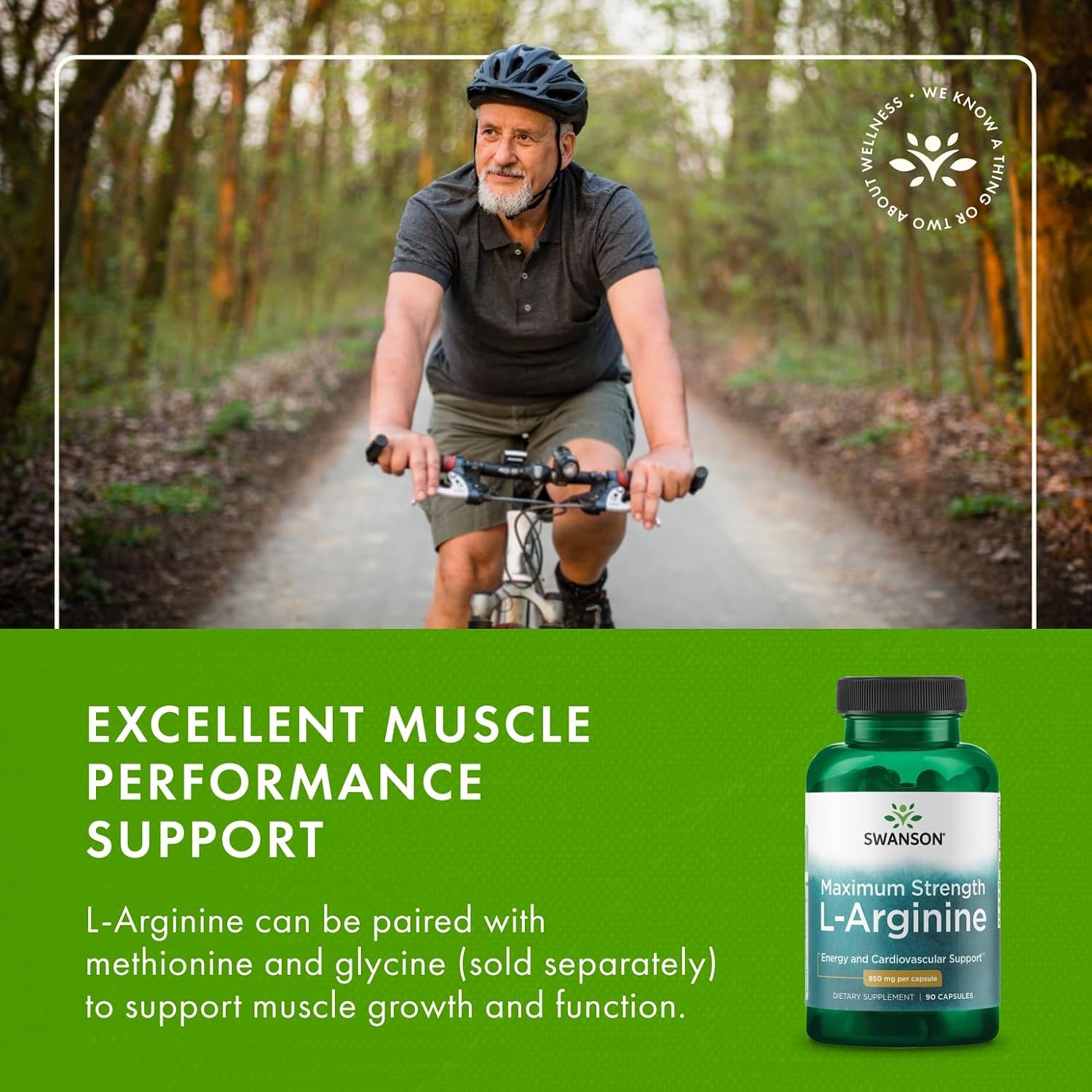 Swanson Amino Acid Super-Strength L-Arginine 850 mg, 90 Capsules - görsel 6
