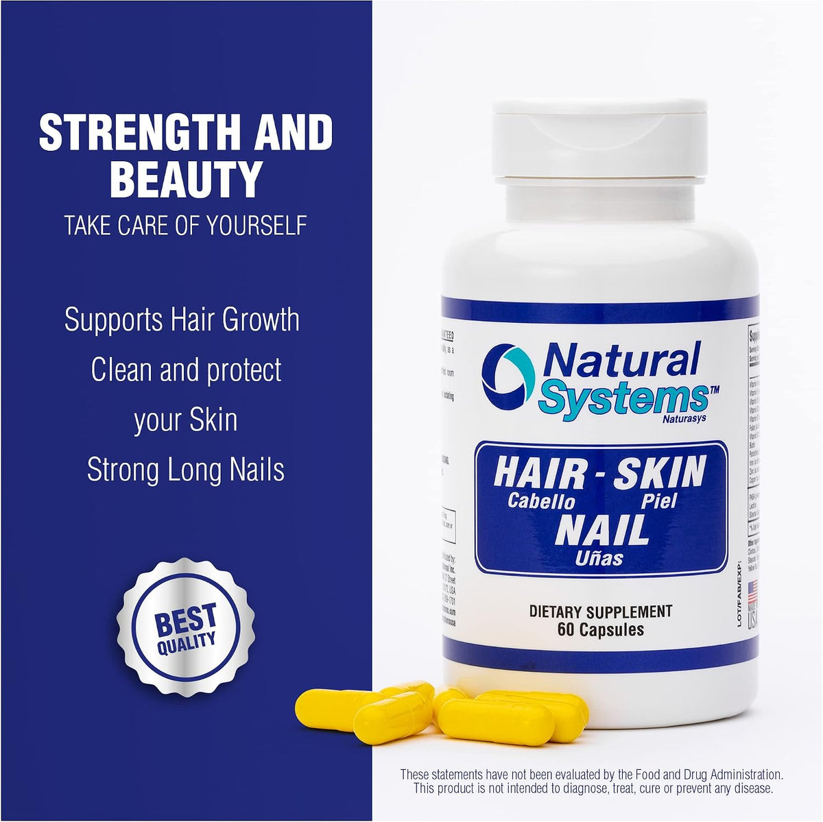 Natural Systems Hair Skin and Nails Supplement - 60 Capsules - UK - görsel 8