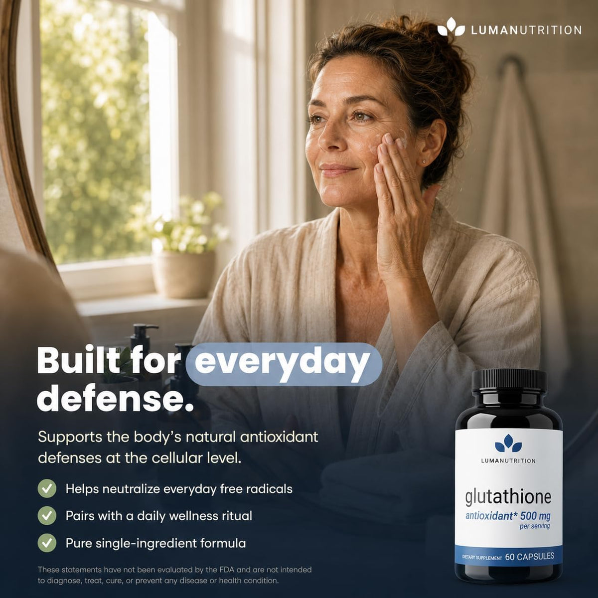 Luma Nutrition Premium Glutathione Supplement – 500mg – 60 Capsules - görsel 5