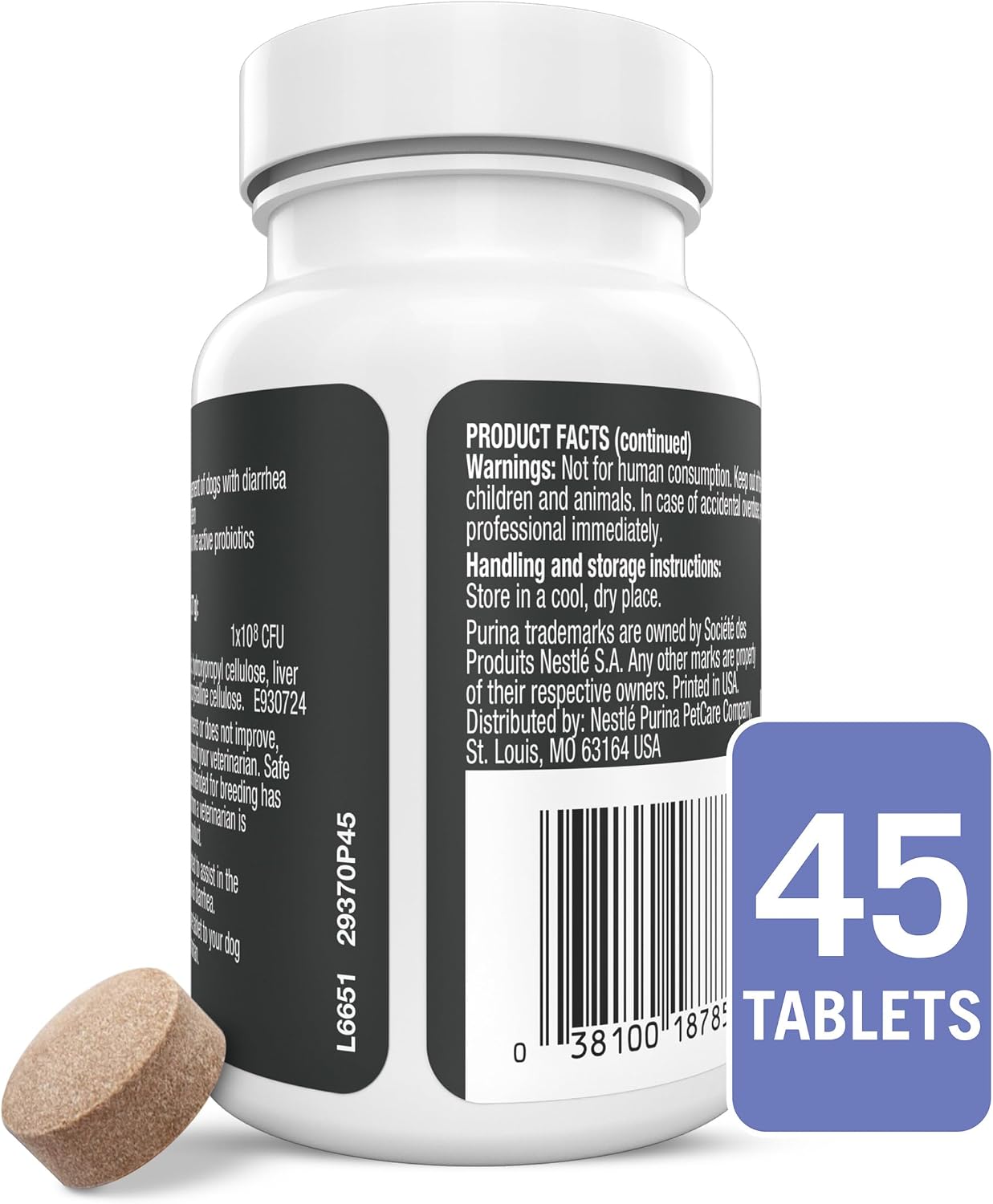 Pro Plan Veterinary Diets FortiFlora Chewable Probiotic Tablets for Dogs and Puppies, Digestive Health Support for Occasional Diarrhoea Management, 45-Count - görsel 8
