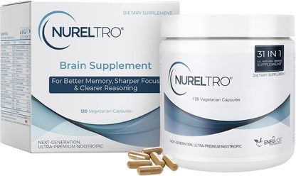 Nureltro All-in-One Nootropic Brain Supplement for Memory, Focus and Mood – 120 Capsules
