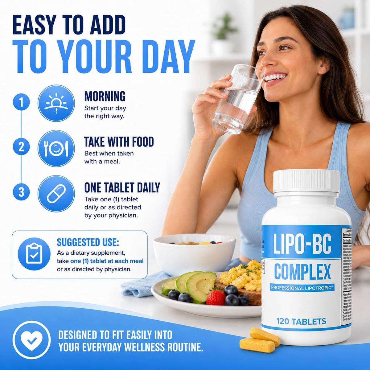 Legere Lipo-BC B-Complex Lipotropic Tablets, 120 Tablets - görsel 7