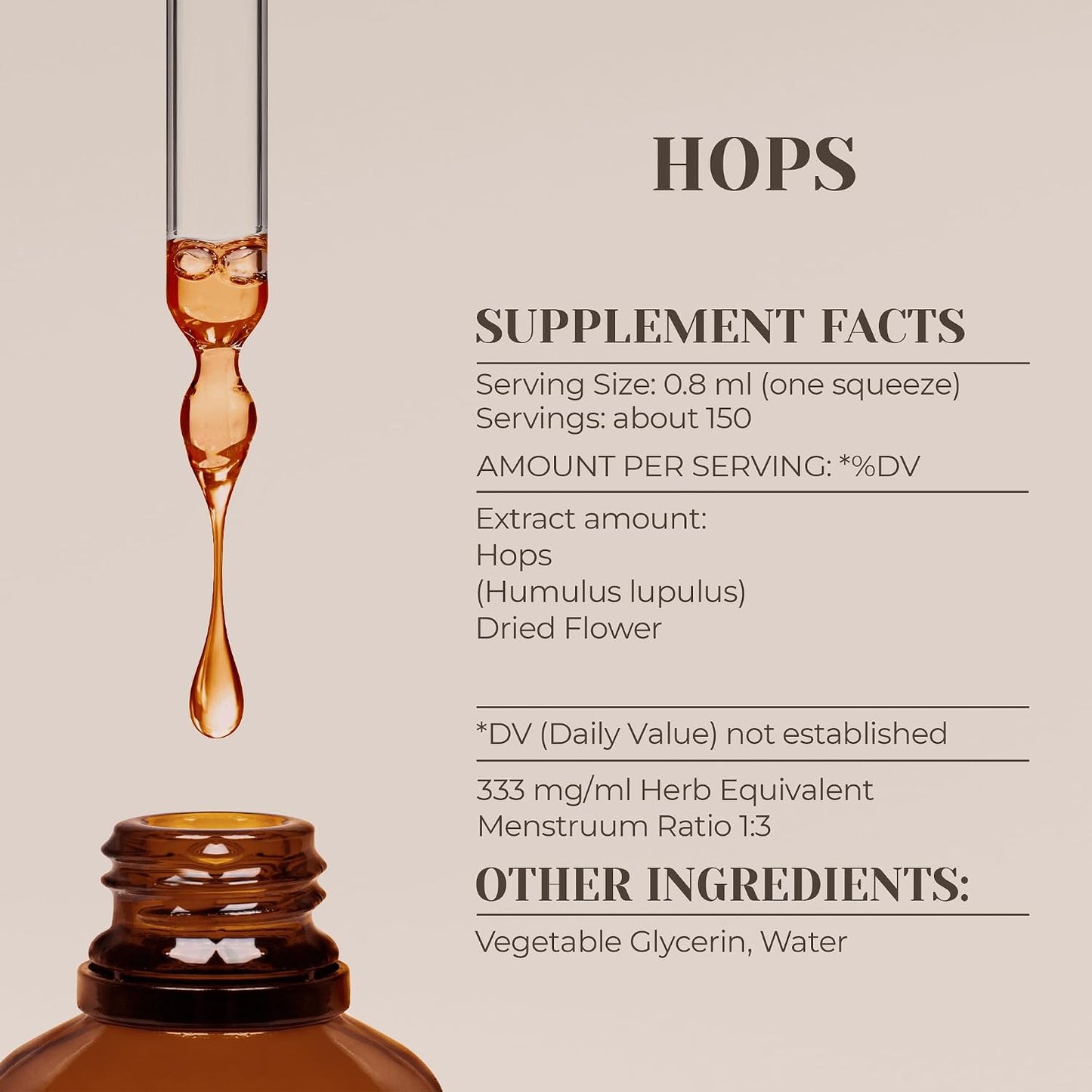 Hops Alcohol-Free Natural Tincture Extract - Wellness Support Liquid Drops, 118 ml - görsel 3