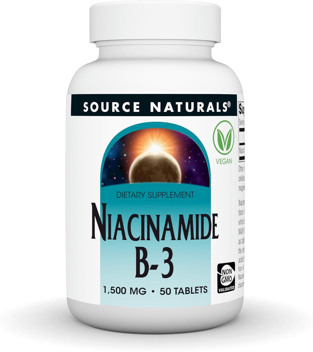 Source Naturals Niacinamide B-3, Vitamin B-3 Supplement, 1500 mg, 100 Tablets - görsel 1