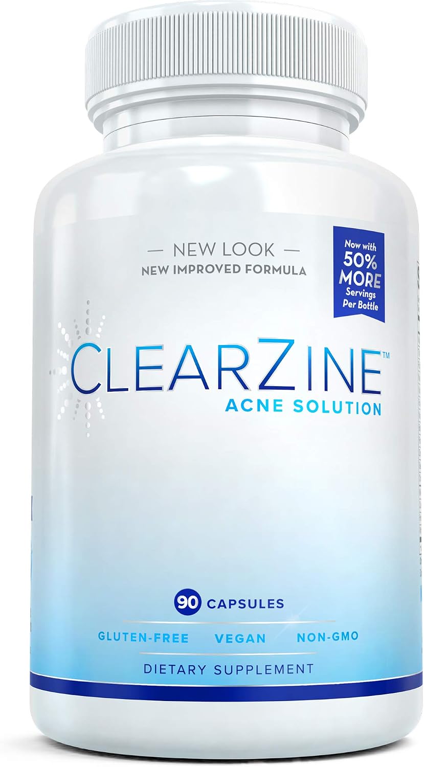 ClearZine Acne Pills – Hormonal & Cystic Acne Supplement for Teens & Adults (90 Capsules) - görsel 1