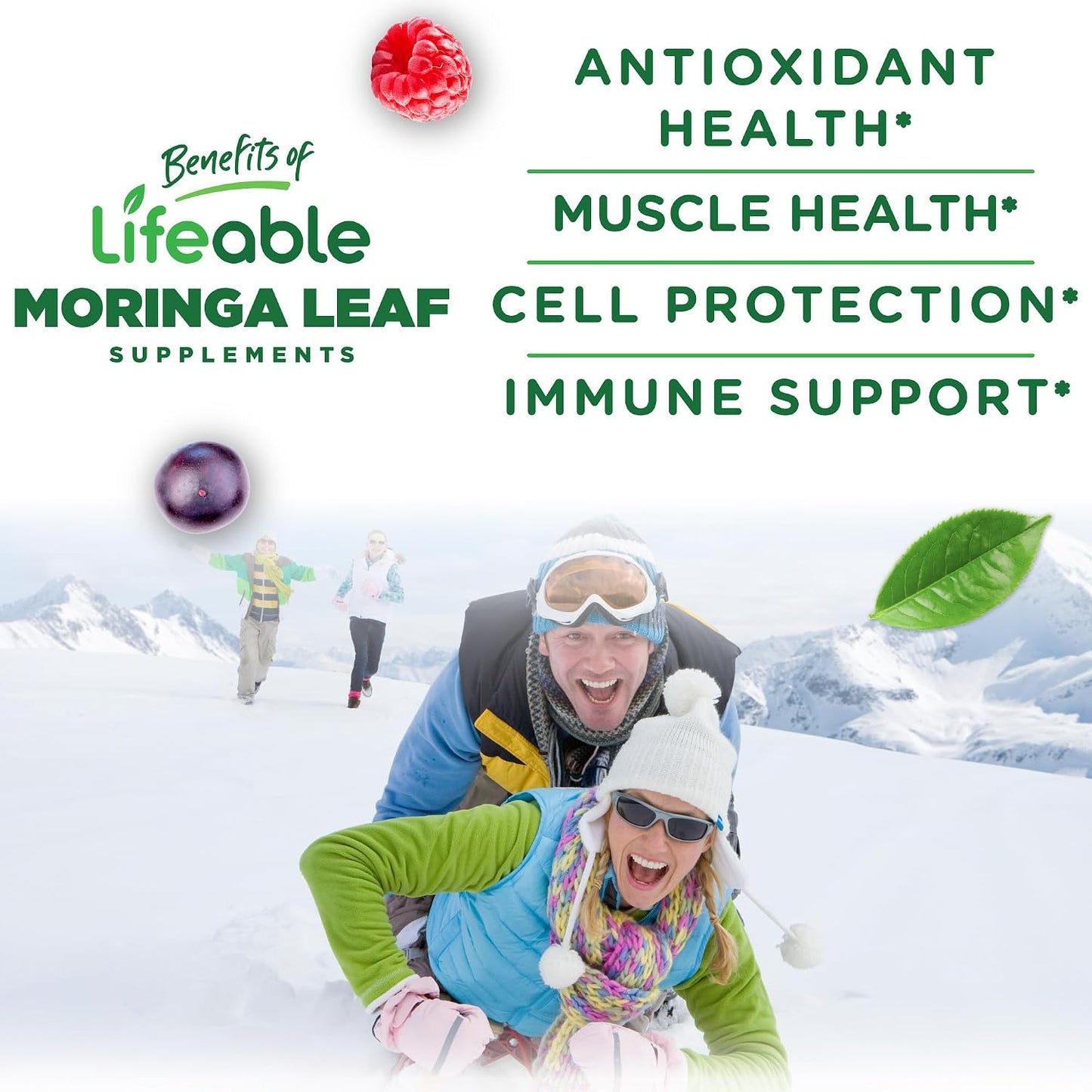 Lifeable Moringa Gummies for Adults – 400 mg Moringa Extract – Strawberry Flavour – 60 Gummies - görsel 3