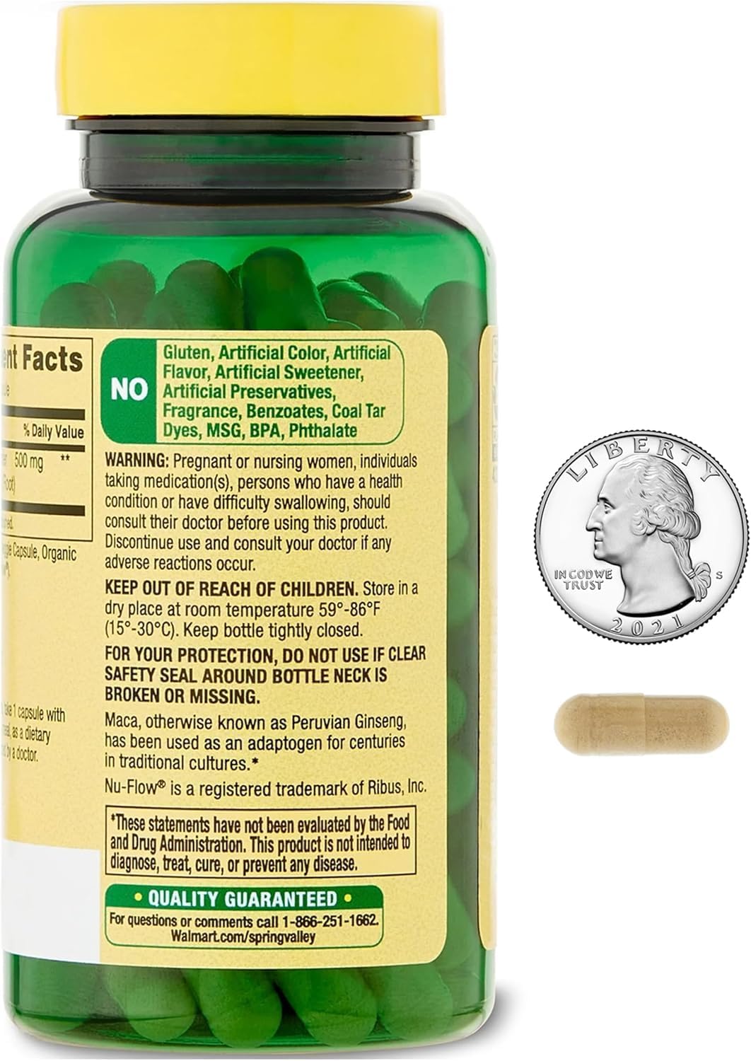 Spring Valley Organic Maca Root 500mg Capsules - Traditional Superfood for Vitality - görsel 5