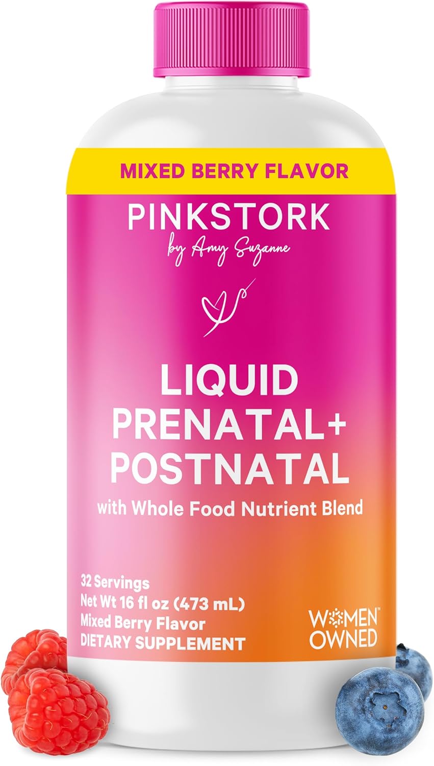 Pink Stork Liquid Prenatal Vitamins for Women – Berry, 32 Servings - görsel 1