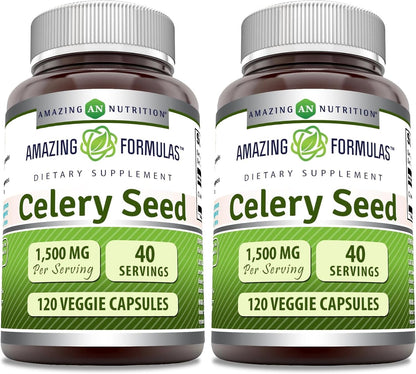 Amazing Formulae Celery Seed Extract | 1500 mg per Serving | 120 Vegetable Capsules