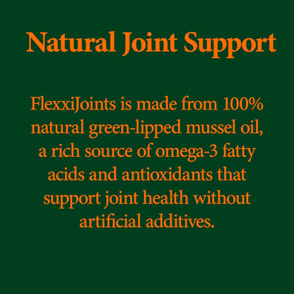 FlexxiJoints Omega-3 Hip and Joint Supplement – Green-Lipped Mussel Omega-3 Oil for Dogs – 100% New Zealand Green-Lipped Mussels (60 Softgels)