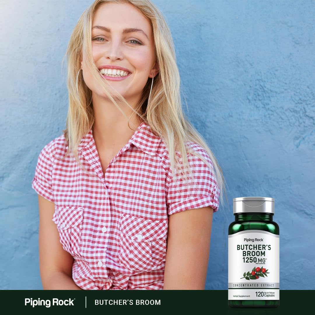 Piping Rock Butchers Broom Supplement | 120 Capsules | Traditional Herbal Root Extract - görsel 6