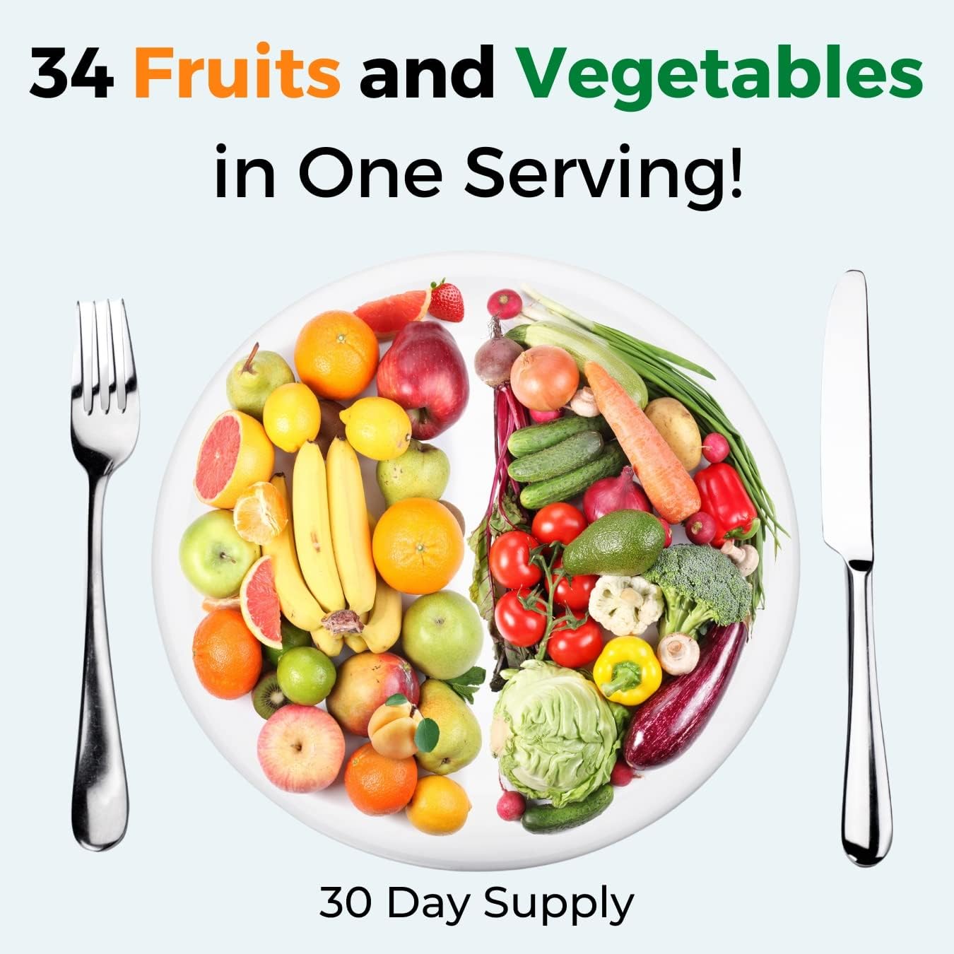 Medical Miracles Fruit and Vegetable Supplement - 90 Veggie + 90 Fruit Capsules (180 Total) - Wholefood Superfoods, 17 Veggies and 17 Fruits for Daily Nutrition - görsel 2