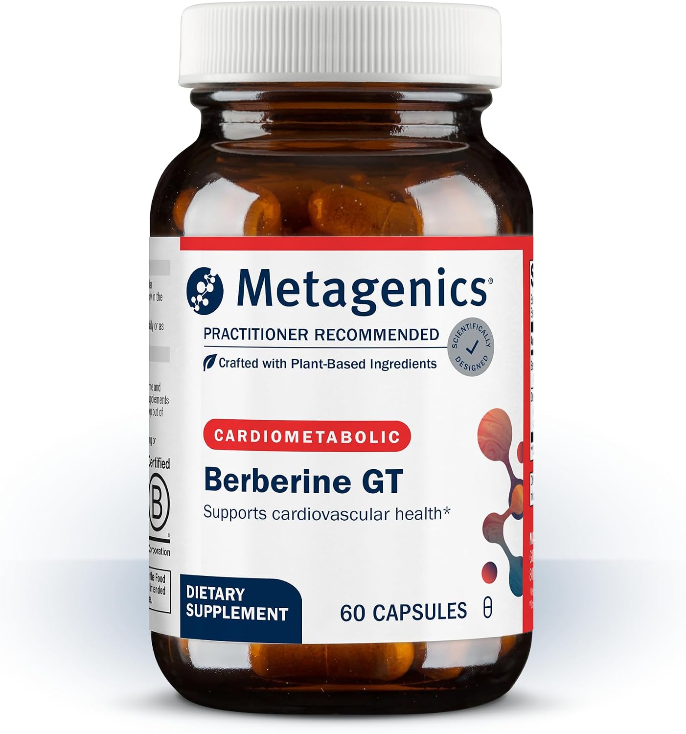 Metagenics Berberine GT - Berberine Supplement 500 mg – Supports Cardiovascular Health & Carbohydrate Metabolism – 60 Capsules - görsel 1