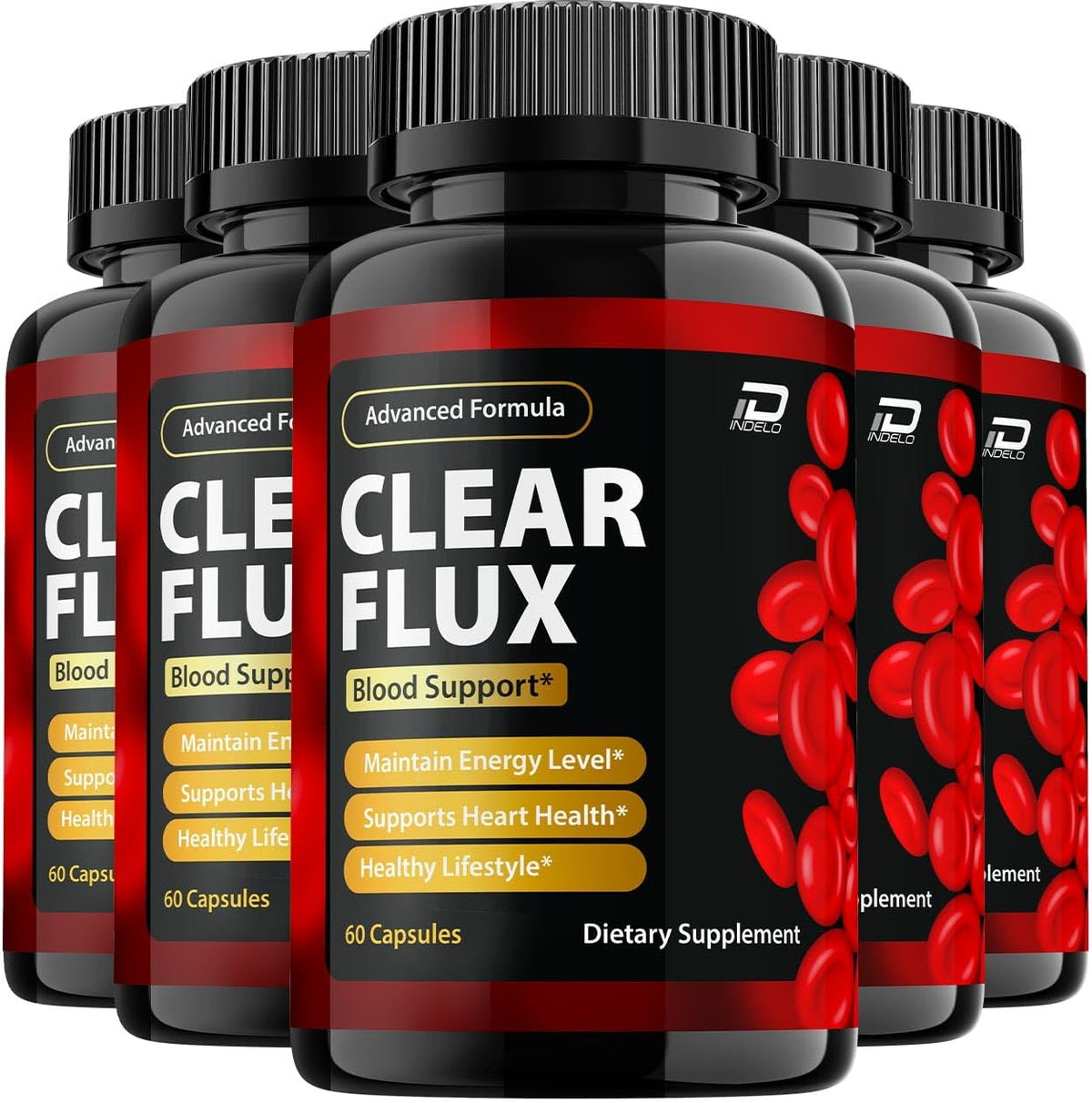Clear Flux Capsules - All-Natural Advanced Food Supplement (5 Pack, 300 Capsules) - görsel 1