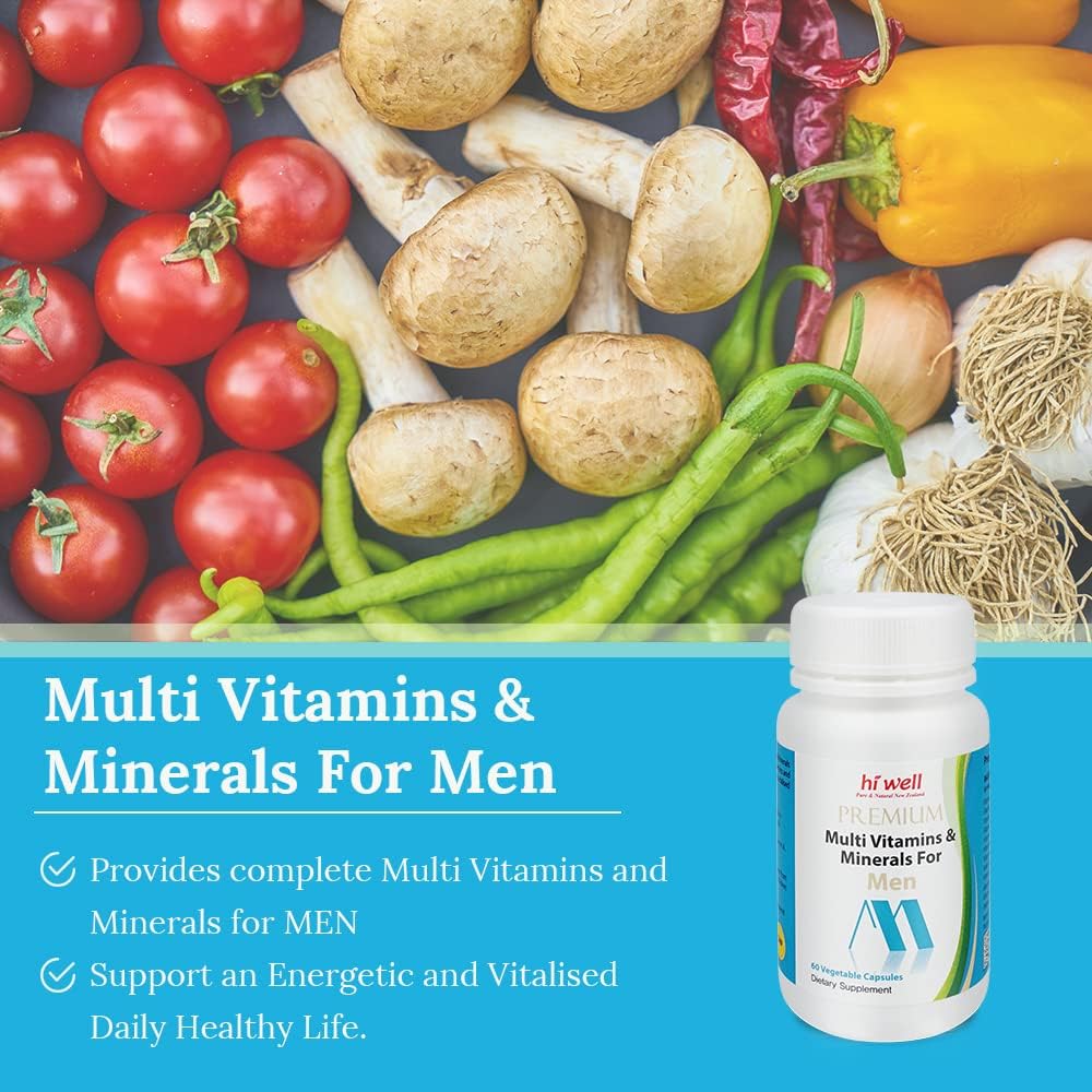 Hi Well Premium Multi Vitamins & Minerals for Men, 60 Capsules - görsel 3