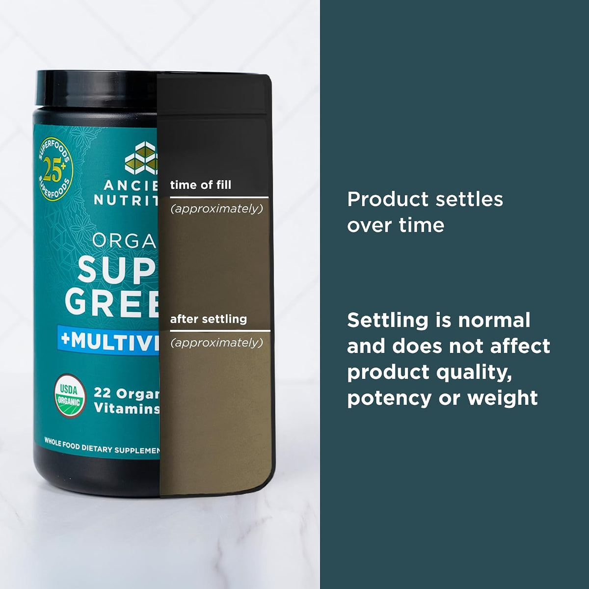 Ancient Nutrition Organic SuperGreens + Multivitamin Powder, 25 Servings - görsel 7