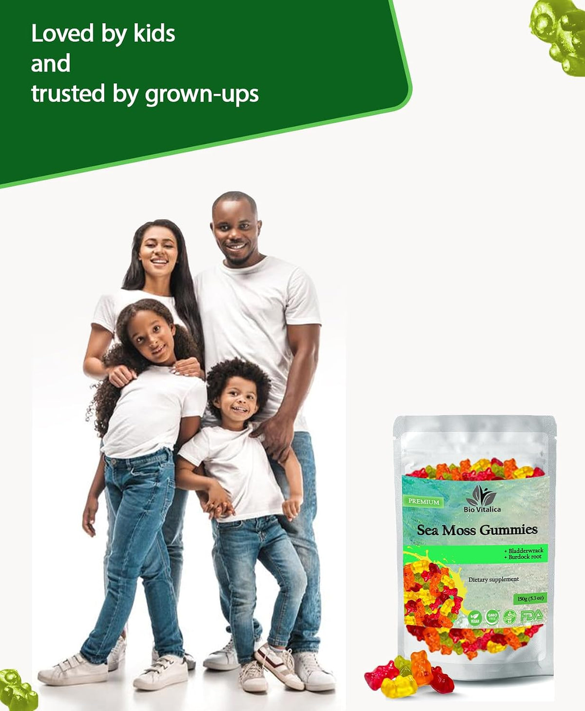 BIO VITALICA Sea Moss Gummies - Irish Sea Moss, Bladderwrack, Burdock Root (1 Pack) - görsel 5