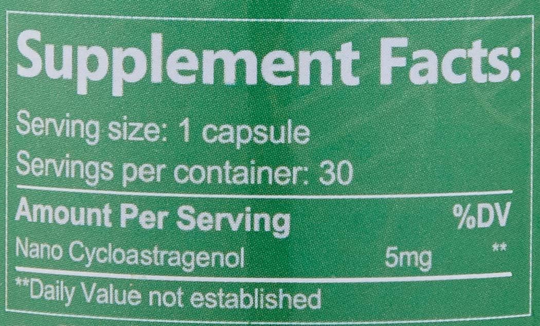 CAW Telomere Support Supplement | Anti-Ageing Cellular Health | Nano Cycloastragenol 5mg 30 Enteric-Coated Capsules 1 Bottle - görsel 5