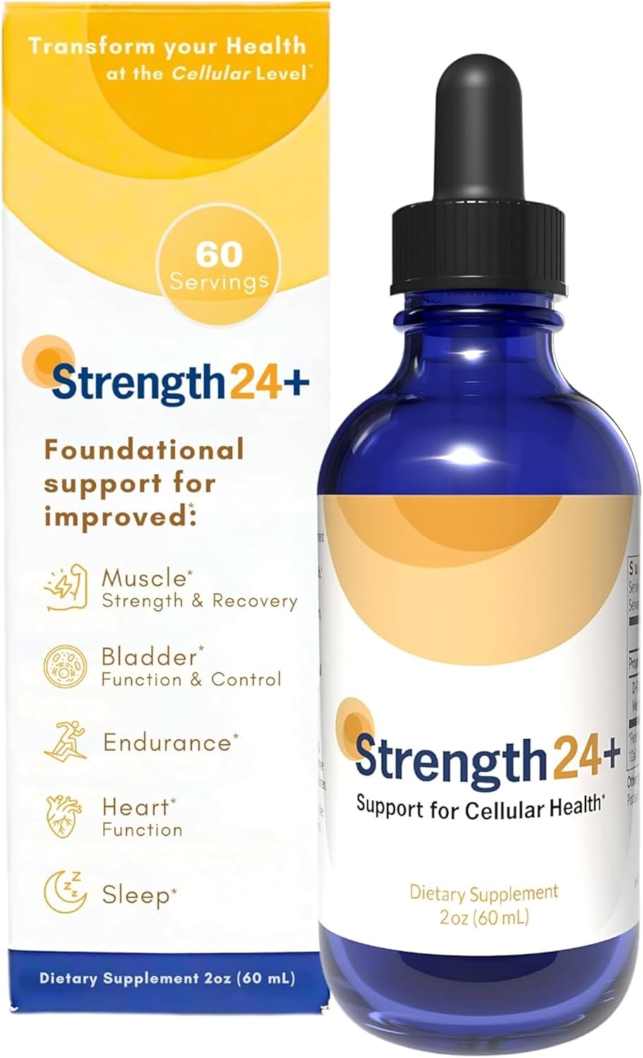 Strength24+ Vitality Drops - Bladder Control, Cellular Health & Energy Support, 60 Servings (1 Month Supply) - görsel 1