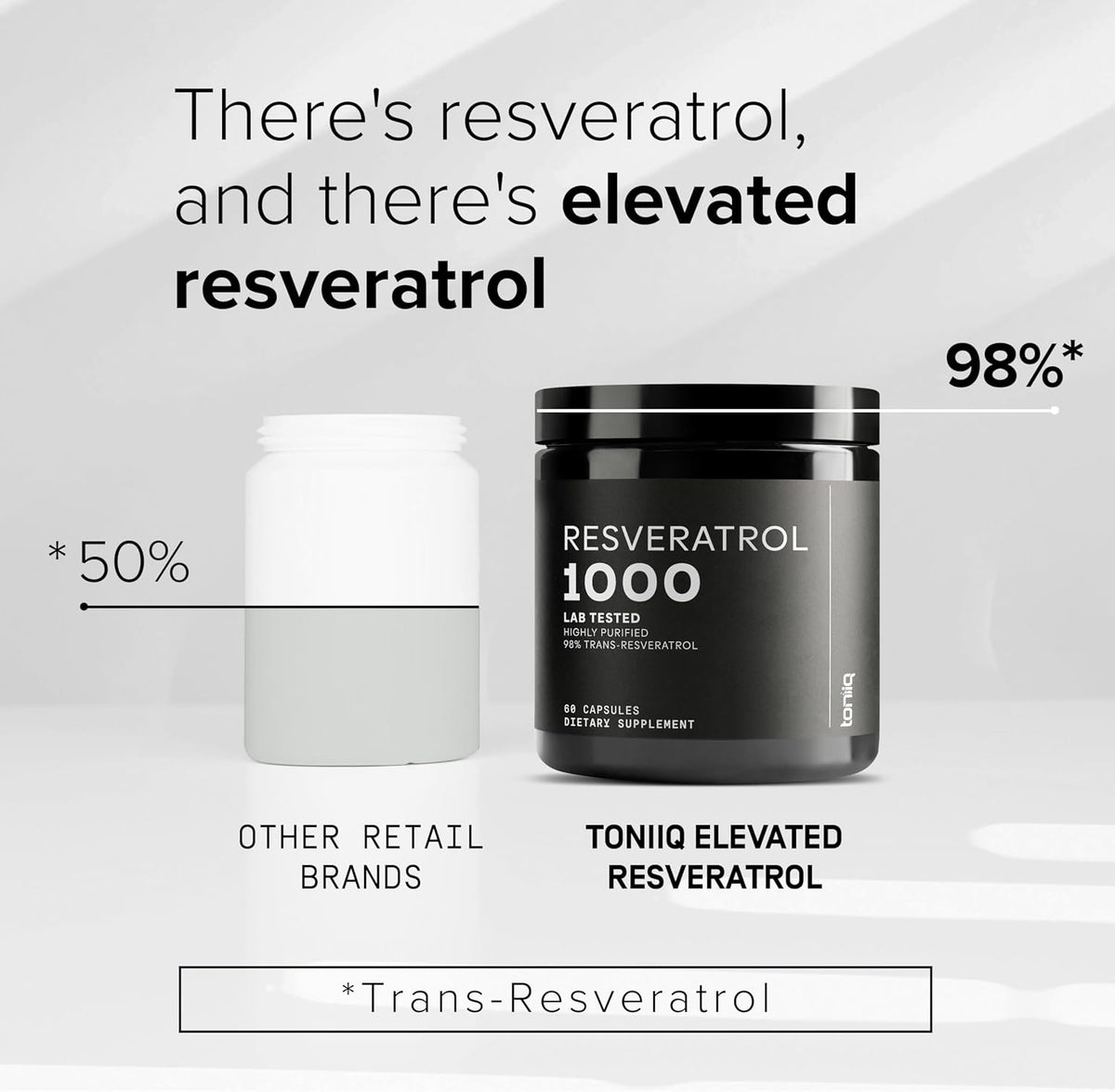 Toniiq Ultra High Potency Trans Resveratrol 1000mg - 98% Pure - 60 Capsules - görsel 3