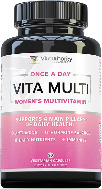 Vitauthority Multivitamin for Women – Daily Multi with DIM, Ashwagandha, and Hyaluronic Acid