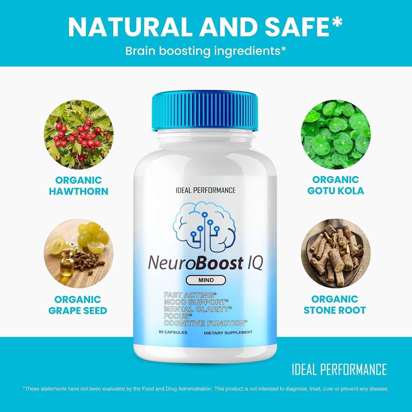 (2 Pack) Neuro Boost IQ Supplement Brain Capsules - 120 Capsules - görsel 5