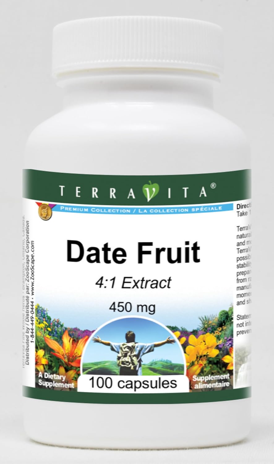 Date Fruit 4:1 – 450 mg (100 Capsules) by Terravita - görsel 1
