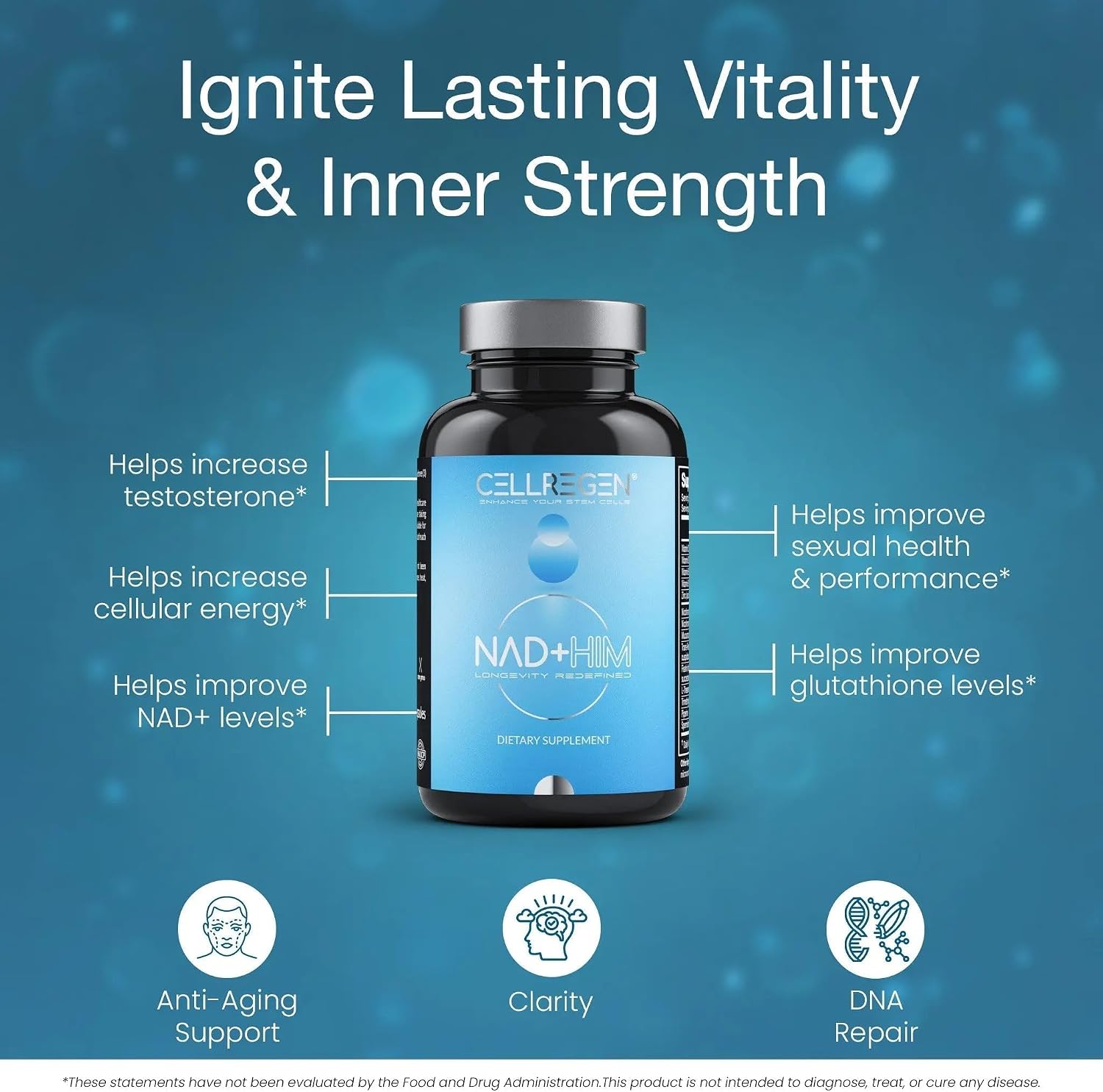 CELLREGEN NAD HIM NAD Supplement with Nicotinamide Riboside and Resveratrol for Men - görsel 4