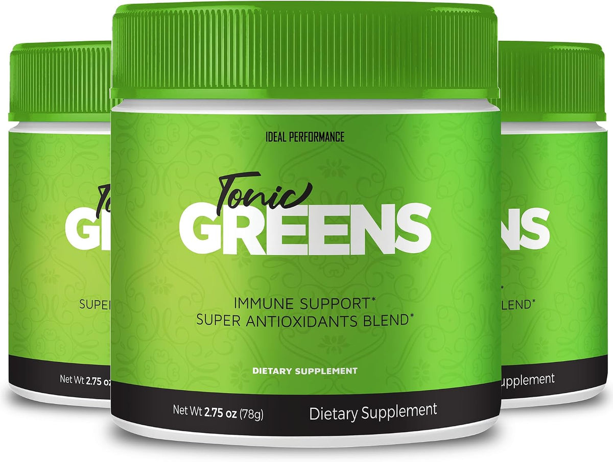 Tonic Greens Powder Vitamin Supplement Advanced Formula - Natural Green Blend Energy Supplement with BCAA (3 Pack) - görsel 1
