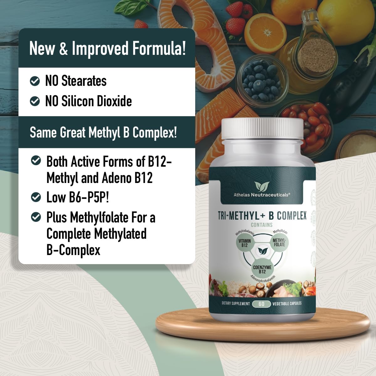 Tri-Methyl+ B Complex - Methylated B Vitamins with Active B12 (Methylcobalamin and Adenosylcobalamin) and Methylfolate - görsel 2