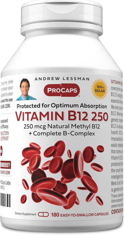 Andrew Lessman Vitamin B12 250 - Absorption-Protected Methylcobalamin, 360 Capsules