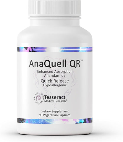 Tesseract Medical Research AnaQuell QR, Stress Support & Mood Support Food Supplement, Quick Release L-Citrulline & Anandamide, 90 V-Caps