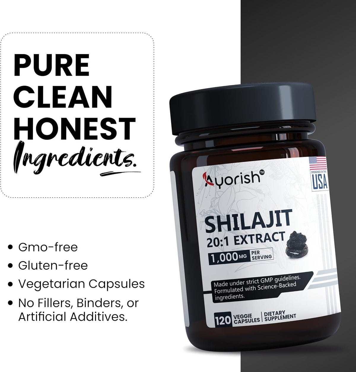 Pure Shilajit Capsules 1000 mg, 120 Capsules with Fulvic Acid & 85+ Trace Minerals - görsel 6