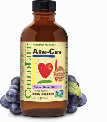 CHILDLIFE ESSENTIALS Aller-Care - Natural Liquid Relief for Children & Toddlers, Seasonal Support Syrup with Elderberry, Zinc, Bromelain & Vitamin C, Immune Support Formula - 118 ml