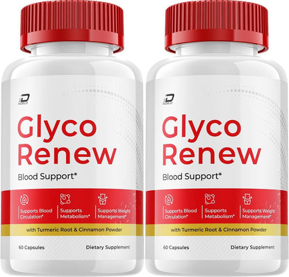 Glyco Renew Capsules – Natural Supplement to Maintain Healthy Levels (2 Pack, 120 Capsules)