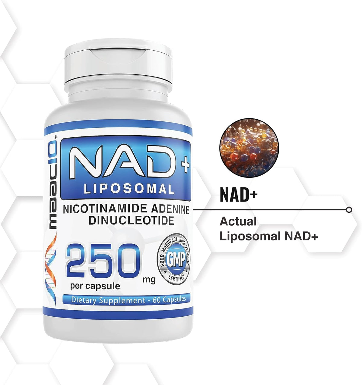 MAAC10 Liposomal NAD+ Supplement 500mg Serving (2x250mg Capsules) Actual Nicotinamide Adenine Dinucleotide - görsel 7