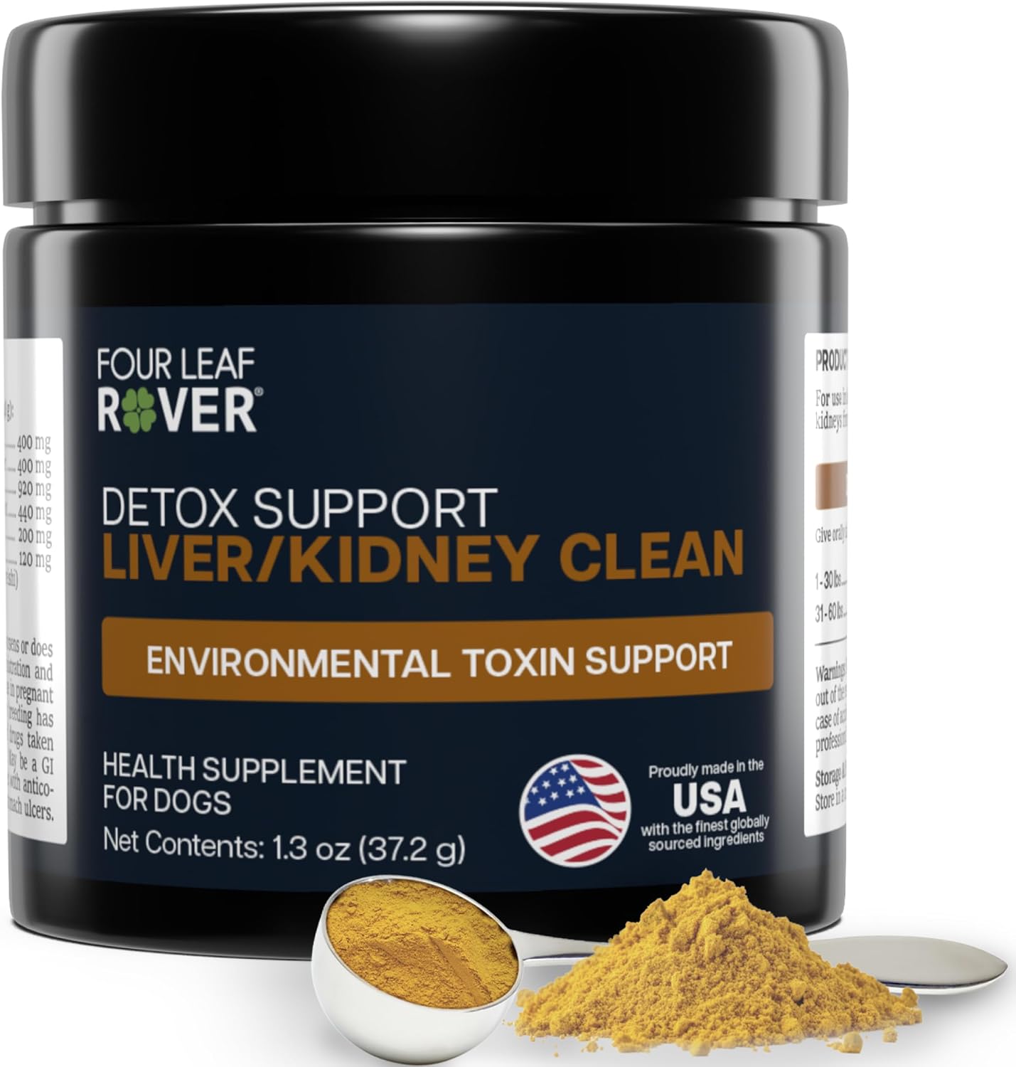 Four Leaf Rover Dog Liver Support with Organic Milk Thistle and Mushrooms – Kidney Support, Detox and Cleanse – Veterinarian Formulated - görsel 1