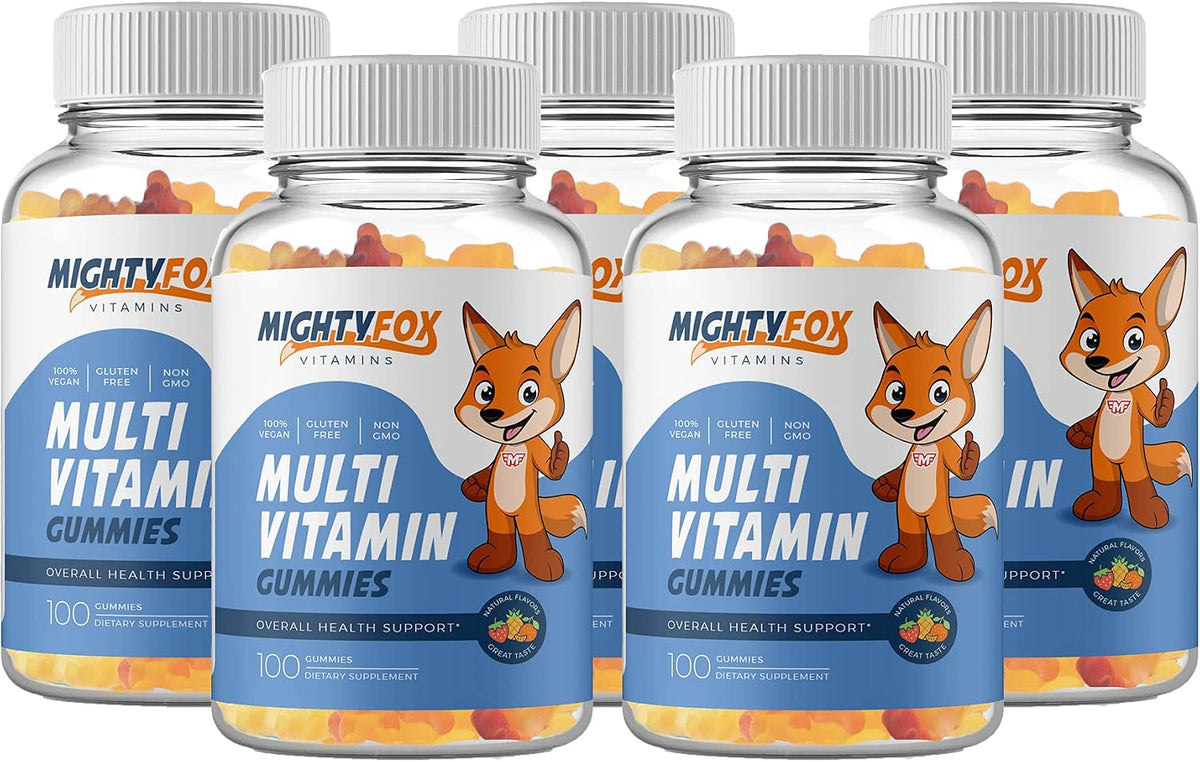 Mighty Fox Vitamins Children's Multivitamin Gummies - Non-GMO, Gluten-Free, Vegan - with Vitamin C, B Vitamins, Zinc - 100 Count (2 Pack) - görsel 7