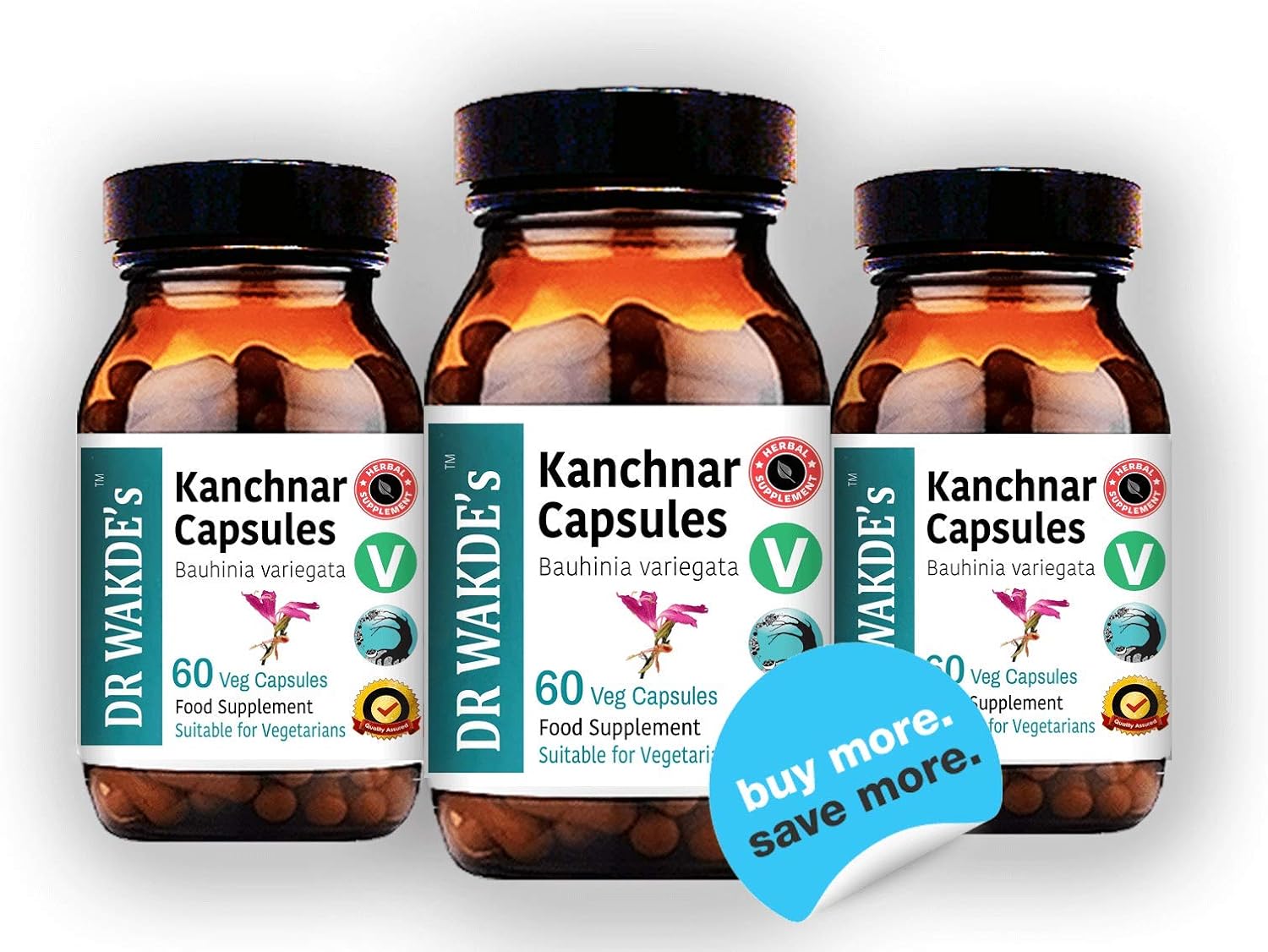 DR WAKDE'S Kanchnar Capsules (Bauhinia variegata) - 60 Vegan Capsules | Traditional Ayurvedic Supplement | Pure & Natural - görsel 5