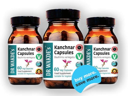 DR WAKDE'S Kanchnar Capsules (Bauhinia variegata) - 60 Vegan Capsules | Traditional Ayurvedic Supplement | Pure & Natural