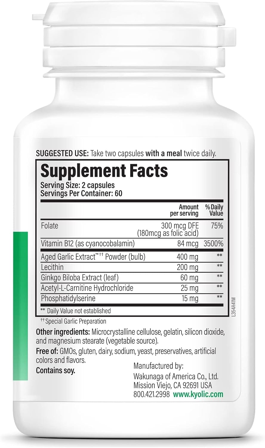 Kyolic Specialty Series Neuro-Logic, 120 Capsules (60 Servings) - görsel 2