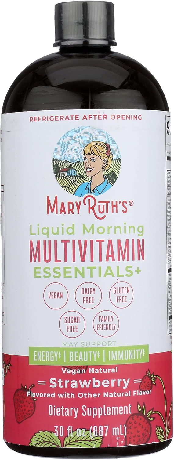 Mary Ruth's Strawberry Morning Liquid Multivitamin Essentials, 30 fl oz - görsel 1