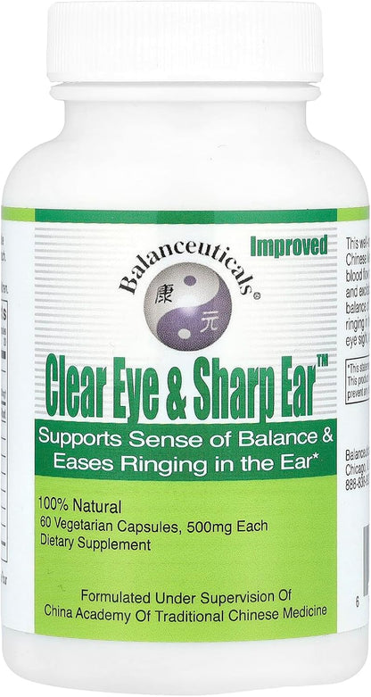 Balanceuticals Clear Eye & Sharp Ear Food Supplement Capsules, 500 mg, 60 Count