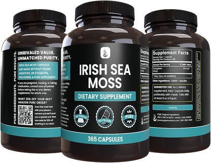 PURE ORIGINAL INGREDIENTS Irish Sea Moss (365 Capsules) Always Pure, No Additives Or Fillers, Lab Verified – Image 4