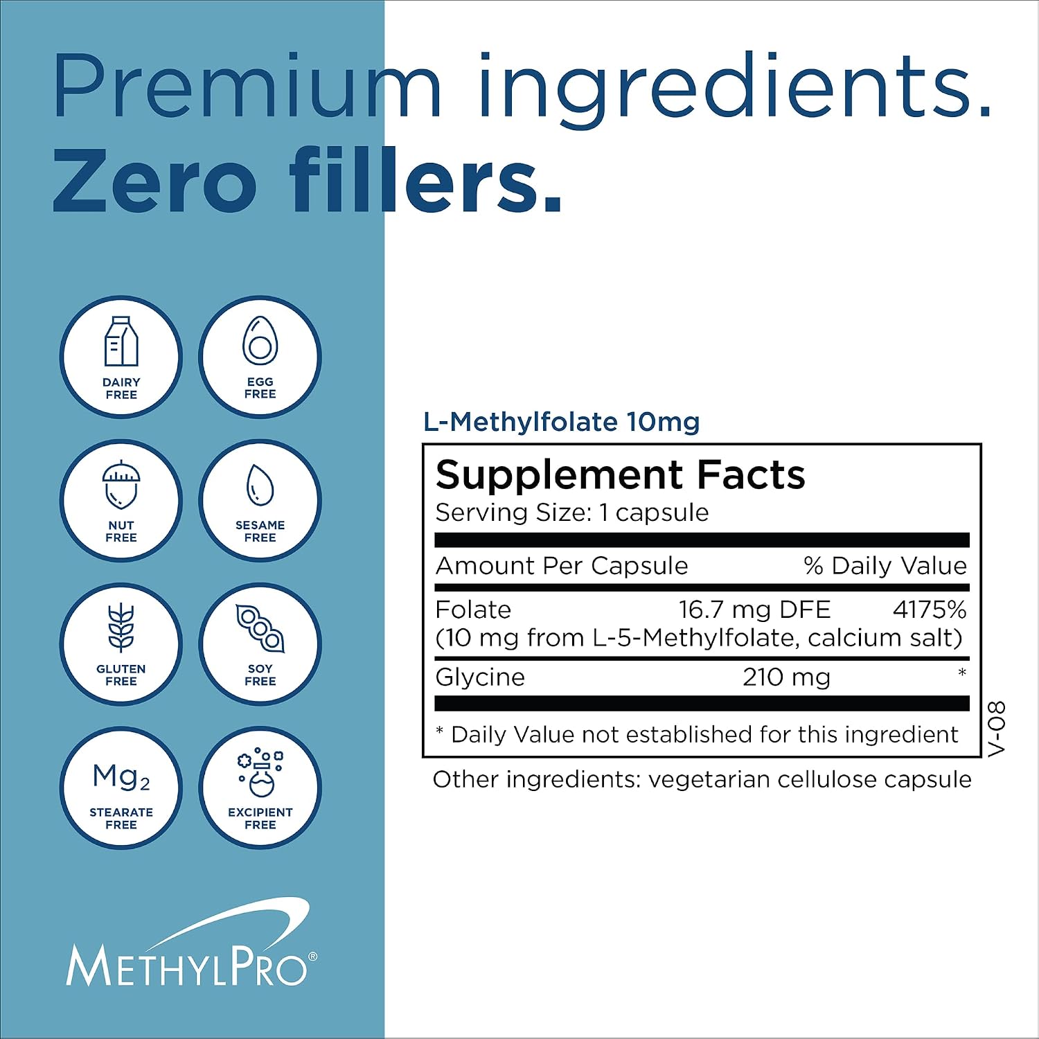 MethylPro L-Methylfolate 10 mg – L Methyl Folate Supplement for Women and Men, Methylated Vitamin B9 (5-MTHF) for Brain Health, Focus, Calm – 30 Capsules - görsel 7
