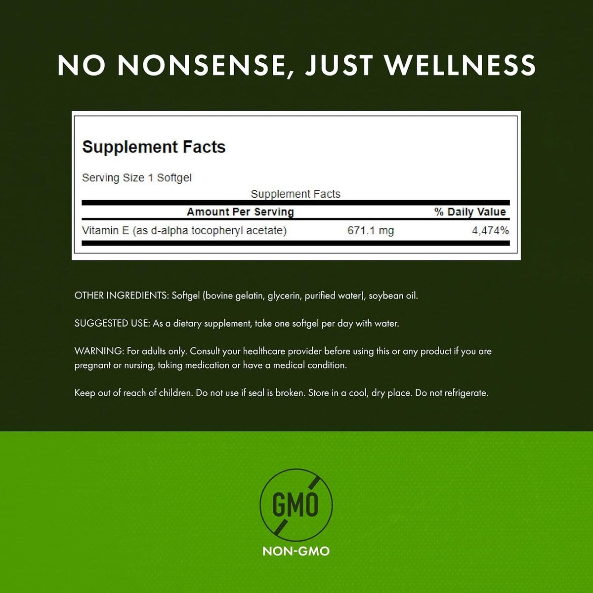 Swanson Natural Vitamin E 1000 IU, 100 Softgels - görsel 2