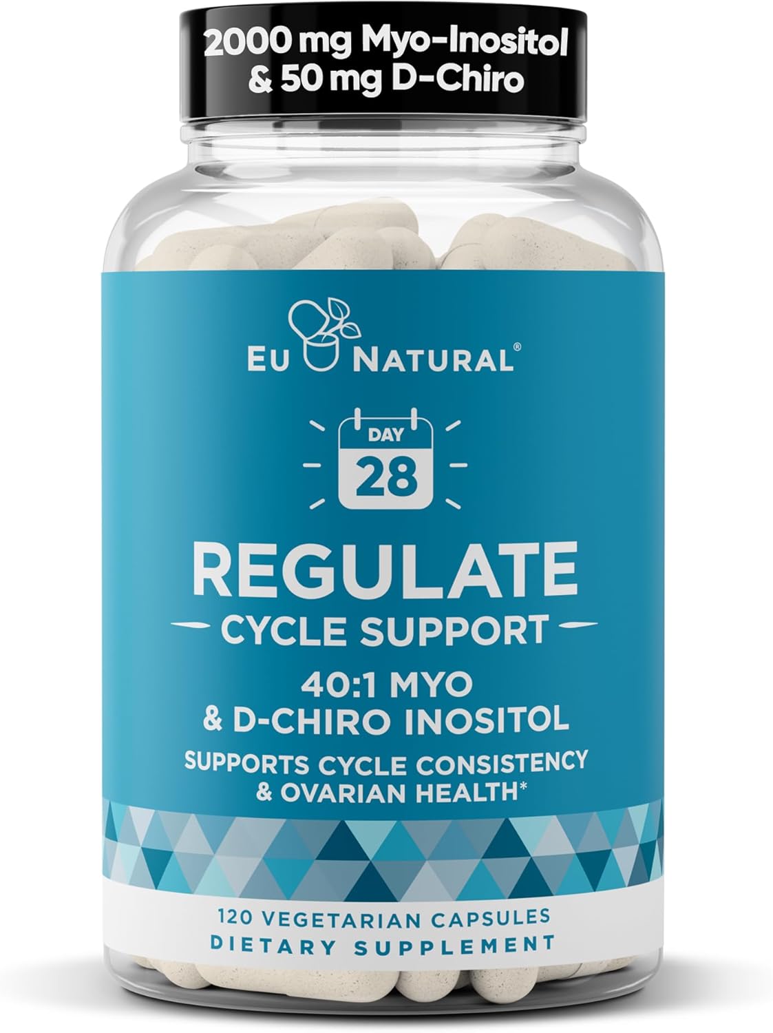 Regulate Cycle Support - Hormone Balance with Optimal 40:1 Myo-Inositol & D-Chiro Inositol - 120 Vegan Capsules - görsel 1