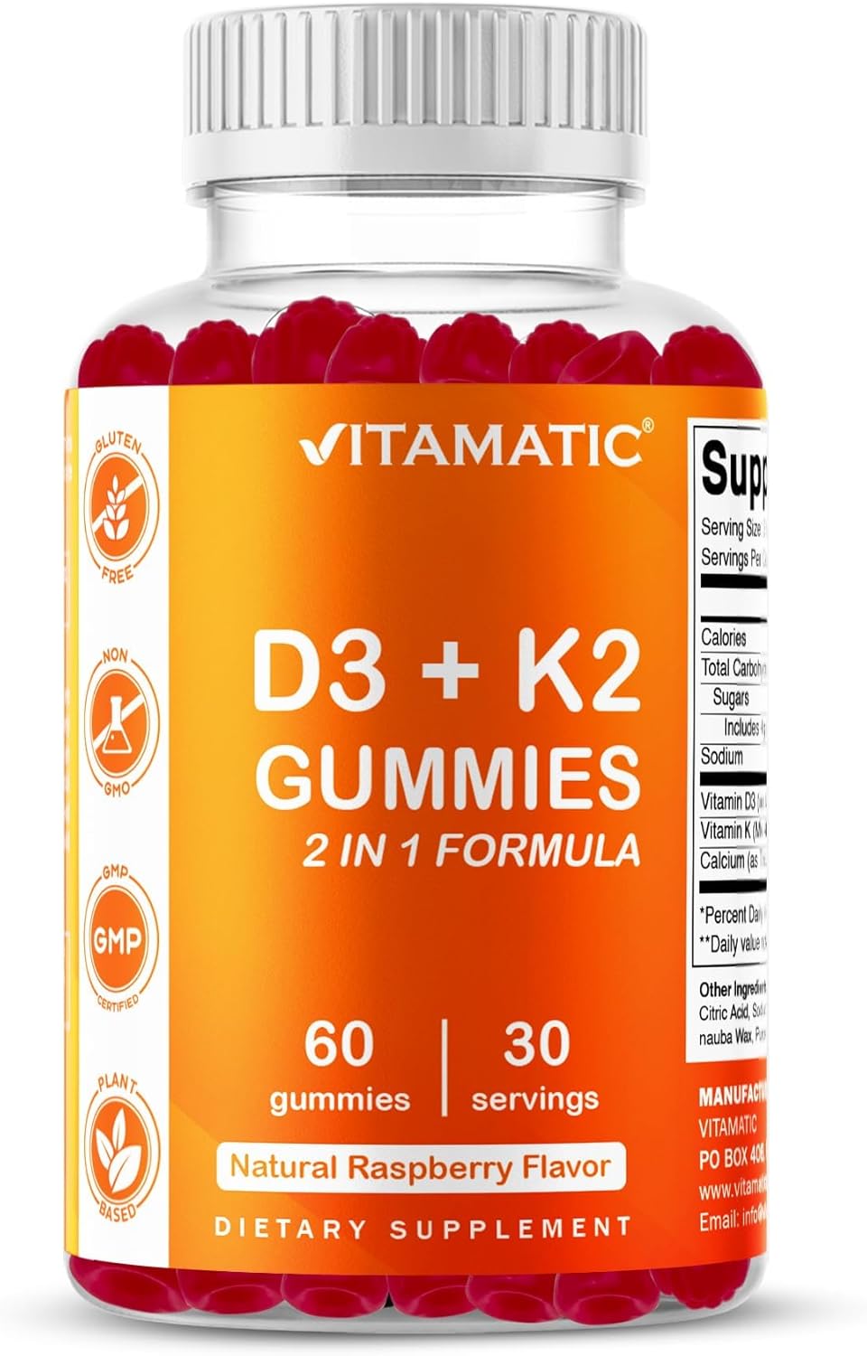Vitamatic Vitamin D3 & K2 Gummies (Pack of Two) – Bone, Heart and Immune Support - görsel 10
