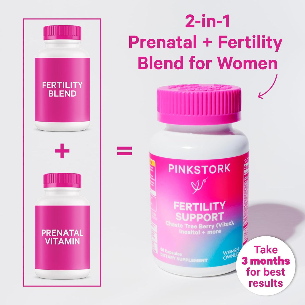 Pink Stork Fertility Bundle for Women – Conception Tea and Prenatal Vitamin Support with Inositol, Vitex, Folate and Ashwagandha – Supports Hormone Balance, Cycle Health and Preconception Wellness - görsel 4